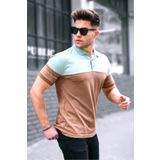 Madmext Erkek Basic Kahverengi Polo Yaka Erkek Tişört