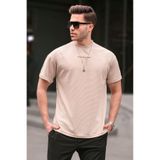 Madmext Erkek Basic T-Shirt, Kısa Kollu, Bisiklet Yaka, Bej, S Beden