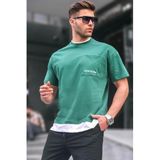 Madmext Erkek Basic T-Shirt, Koyu Yeşil, Bisiklet Yaka, Regular Kalıp, S Beden
