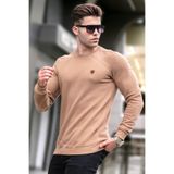 Madmext Erkek Bisiklet Yaka, Basic Triko Kazak, Uzun Kollu, Pembe