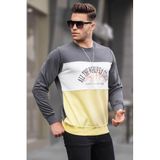 Madmext Erkek Bisiklet Yaka Baskılı Sweatshirt, Çok Renkli, L Beden