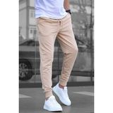 Madmext Erkek Eşofman Bej Renk %60 Pamuk %35 Polyester Lastikli Sezonsuz Kullanım - XL