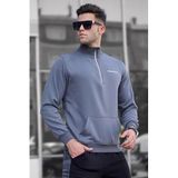 Madmext Erkek Füme Regular Fit Balıkçı Yaka Sweatshirt, S Beden