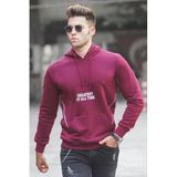 Madmext Erkek Kapüşonlu Sweatshirt, Bordo, S Beden