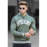 Madmext Erkek Kapüşonlu Sweatshirt, Haki, L Beden