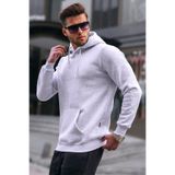 Madmext Erkek Kapüşonlu Sweatshirt, Kar Melanj, M Beden