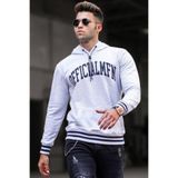 Madmext Erkek Kapüşonlu Sweatshirt, Kar Melanj, S Beden