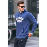 Madmext Erkek Kapüşonlu Sweatshirt, Lacivert, M Beden