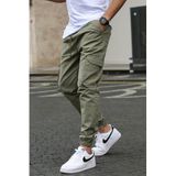Madmext Erkek Kargo Cep Pantolon, Slim Fit, Yeşil, XL