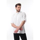 Madmext Erkek Oversize Kısa Kollu Gömlek, Beyaz, 2XL