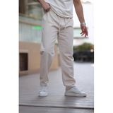 Madmext Erkek Pamuklu Rahat Kesim Pantolon, Bej, XL