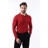 Madmext Erkek Polo Yaka, Kırmızı, Uzun Kollu Kazak