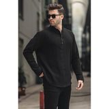Madmext Erkek Siyah Müslin Uzun Kollu Gömlek 6742 - XL