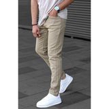 Madmext Erkek Taş Rengi Kanvas Slim Fit Pantolon