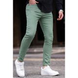 Madmext Erkek Yeşil Kanvas Slim Fit Pantolon,Yeşil 38