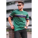 Madmext Erkek Yeşil Slim Fit Tişört Kısa Kol %100 Pamuklu Rahat Tasarım