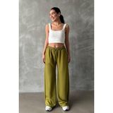 Madmext Fıstık Yeşili Yumuşak Dokulu Palazzo Jogger Kadın Eşofman Altı MG2122 - XL