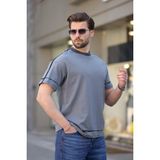 Madmext Füme %100 Pamuklu Bisiklet Yaka Basic Erkek Tişört E7140
