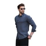 Madmext Füme Basic Uzun Kollu Erkek Gömlek E6762,Füme L