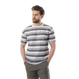 Madmext Füme Bisiklet Yaka Çizgili Erkek T-Shirt E7118,Füme M