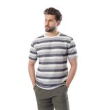 Madmext Füme Bisiklet Yaka Çizgili Erkek T-Shirt E7118,Füme XL