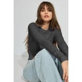 Madmext Füme Bisiklet Yaka Slim Fit Kadın Body MG2564