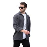 Madmext Füme Düğmeli Erkek Polar Gömlek 6753,Füme M