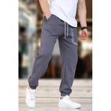 Madmext Füme Erkek Paçası Lastikli Baskılı Eşofman Altı 6549