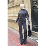 Madmext Füme İspanyol Paça Kadın Eşofman Takımı Mg2203,Füme XL