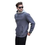 Madmext Füme Kapüşonlu Cep Detaylı Baskılı Erkek Sweatshirt 7058,Füme M