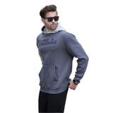 Madmext Füme Kapüşonlu Cep Detaylı Baskılı Erkek Sweatshirt 7058,Füme S