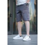 Madmext Füme Kargo Cepli Erkek Şort %100 Cotton Hafif Kumaş ile Günlük Kullanım İçin - S