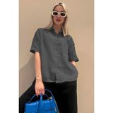 Madmext Füme Muslin Kumaş Basic Kadın Gömlek MG1784 - XL