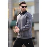 Madmext Füme Polo Yaka Erkek Sweatshirt 7086