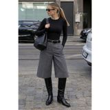 Madmext Füme Yüksek Bel Kloş Kadın Bermuda Şort MG2590