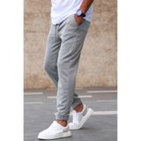 Madmext Gri Basic Eşofman, Slim Kalıp, Dar Paça, Yüksek Bel, Cepli, M Beden