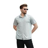 Madmext Gri Basic Kısa Kollu Erkek Gömlek E6760,Gri M