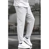 Madmext Gri Basic Waffle Kumaş Erkek Pantolon 6509,Gri 2XL