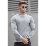 Madmext Gri Boyalı Triko Erkek Kazak Boğazlı Yaka Slim Fit Günlük - Tütün
