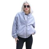 Madmext Gri Buklet Bomber Kadın Ceket Mg1967,Gri S