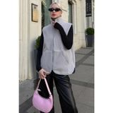 Madmext Gri Dik Yaka Kadın Peluş Yelek MG2578