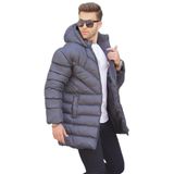 Madmext Gri Kapüşonlu Erkek Şişme Mont 6803,Gri S