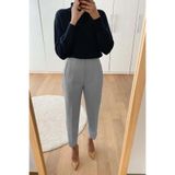 Madmext Gri Önü Biyeli Yüksek Bel Kadın Pantolon Mg2425,Gri XS