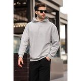 Madmext Grimelanj Kapüşonlu Cep Detaylı Nakışlı Erkek Sweatshirt 7050