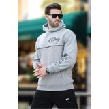Madmext Grimelanj Kapüşonlu Şerit Detaylı Baskılı Erkek Sweatshirt 7091,Grimelanj XL