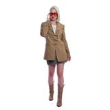 Madmext Haki Bağlama Detaylı Blazer Kadın Ceket Mg2482,Haki M