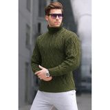 Madmext Haki Balıkçı Yaka Erkek Triko Kazak 6854 - S