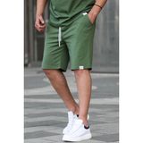 Madmext Haki Basic Erkek Şort Rahat Kesim Yazlık Tasarım Nefes Alabilir Kumaş - XL