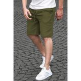 Madmext Haki Basic Keten Erkek Şort 6506