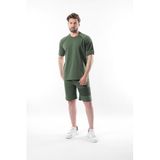 Madmext Haki Baskılı Reglan Kol Erkek Şort T-shirt Takımı E7306